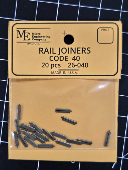 Micro Engineering 26-040 - Metal Rail Joiners Code 40 Slip-on N.S. (20)  - N Scale