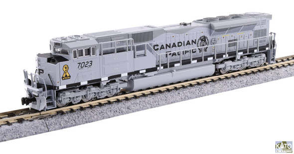 Kato 176-8544 - EMD SD70ACu (DC Silent) Canadian Pacific (CP) Military Heritage #7023 (GREY) - N Scale