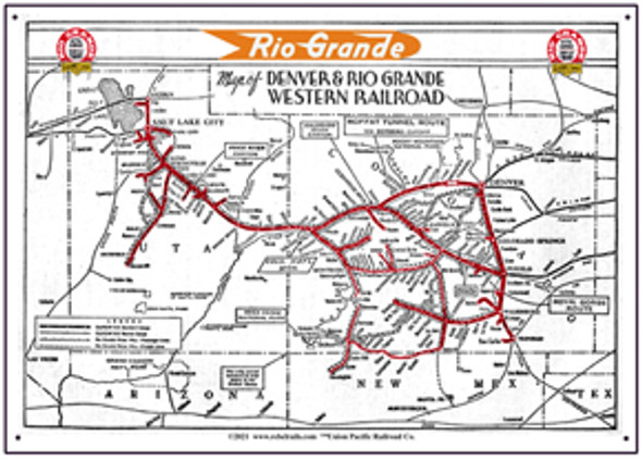 Rebel Rails 009 - Rio Grande system map sign  -