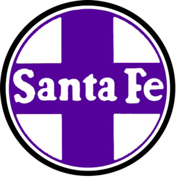 Rebel Rails 035 - Santa Fe 6 inch round logo  -