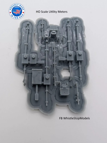 Whistle Stop Models HO1000 - Utility Meter (4) electric meters and (2) gas meters  - HO Scale
