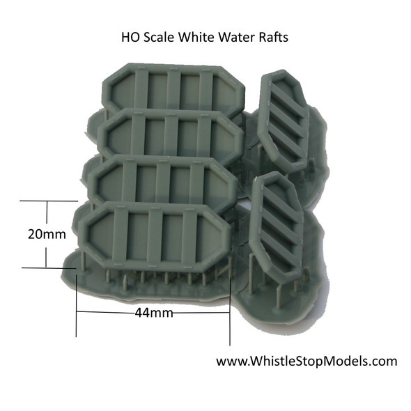 Whistle Stop Models HO1035 - White Water Rafts (6)  - HO Scale