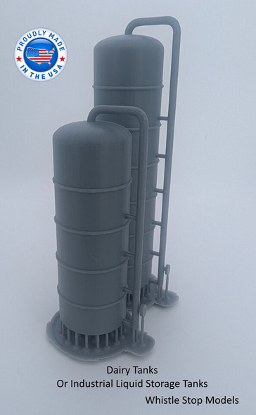 Whistle Stop Models HO8007 - Dairy Farm Tanks (2)  - HO Scale