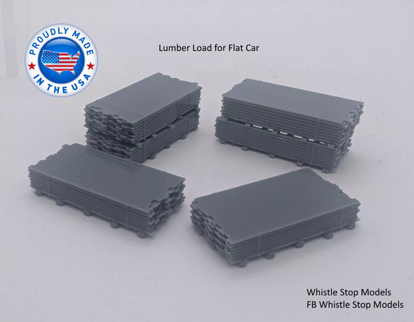 Whistle Stop Models HO9003 - Saw Mill Lumber Flat Car Load  - HO Scale