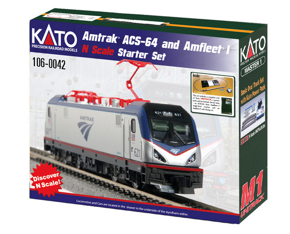 Kato 106-0042 - Amtrak ACS-64 & Amfleet I Starter Set - N Scale