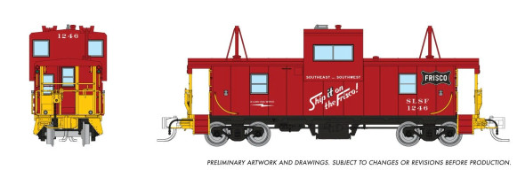PRE-ORDER: Rapido 510070 - Wide Vision Caboose St Louis - San Francisco "Frisco" (SLSF) 1246 - N Scale