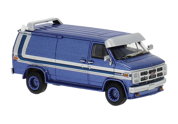 Brekina 18253 - GMC Verdura Cargo Van - Assembled  Blue, White  - HO Scale