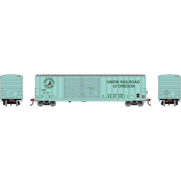 Athearn 1743 - 50' FMC 5077 Double Door Offset Box Car Union Railroad of Oregon (UO) 1501 - HO Scale