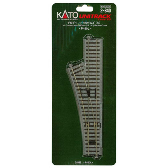 Kato 2-840 - Manaul Turnout, Left Hand    - HO Scale