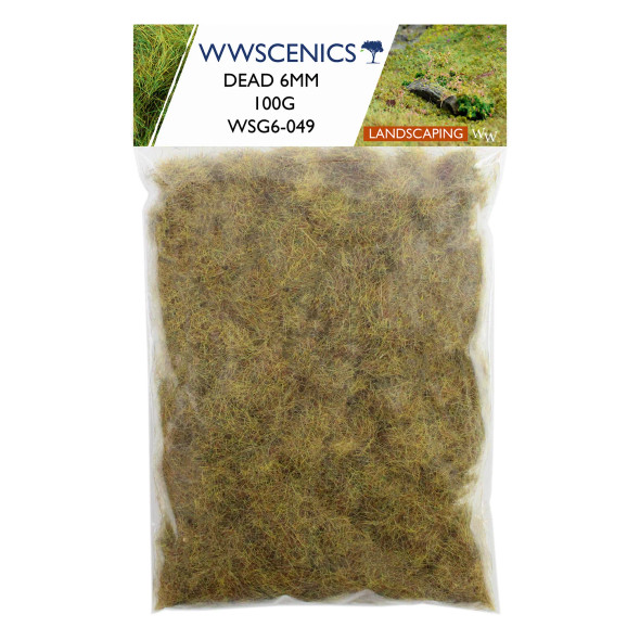 WWScenics WSG6-049 - 6mm Dead Static Grass - 100g  - Multi Scale
