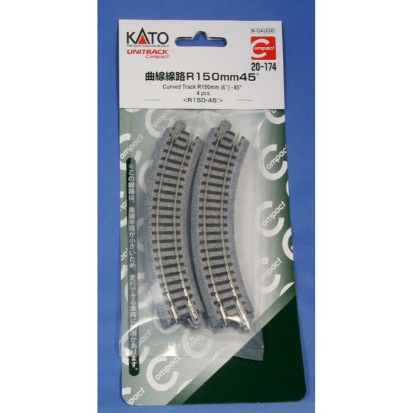 Kato 20-150, N Scale Unitrack Curved Section, 28 1/4 718mm, 15 Degrees