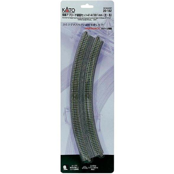 Kato 20-182 - 414mm/381mm Radius 22.5Âº CT Double Track Easement - N Scale