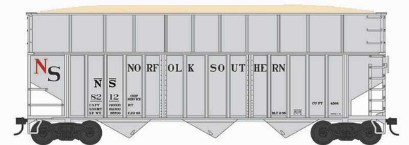 Bowser 43440 - 70 Ton Rib Side Wood Chip Hopper Cars Norfolk Southern (NS) 8216 - HO Scale