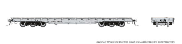 Rapido 199005A-38307 - Magor 54' 6-Axle Military Flatcar Department of Defense (DODX) 38307 Navy Scheme - HO Scale