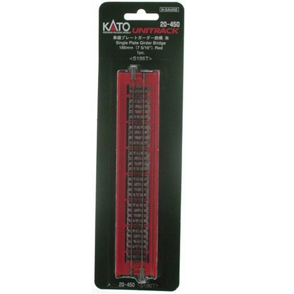 Kato 20-450 - 186mm (7 5/16") Plate Girder Bridge, Red - N Scale