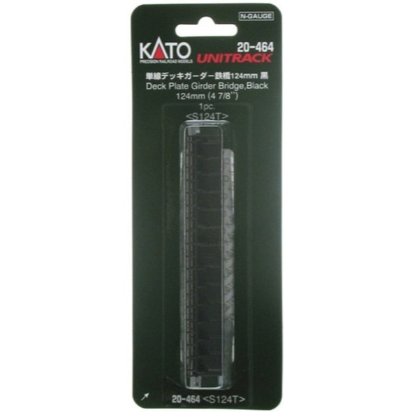 Kato 20-464 - 124mm (4 7/8") Deck Plate Girder Bridge, Black - N Scale