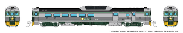 PRE-ORDER: Rapido 516052 - Budd RDC-3 (Ph 2) (DC Silent) British Columbia Railway (BCOL) BC-33 Two-tone Green - N Scale