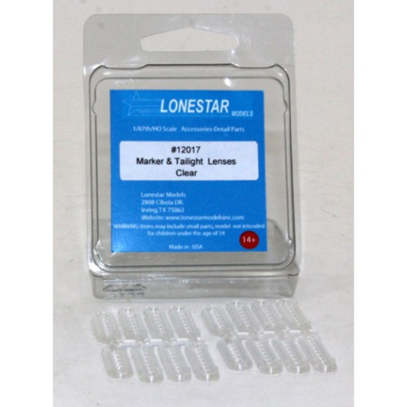 Lonestar Model 12017 - Marker & Tail Light Lens Accessory Pack - Clear    - HO Scale