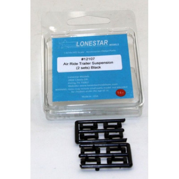 Lonestar Model 12107 - Trailer Air Ride Suspension Accessory Pack (Black) - 2 sets   - HO Scale Kit