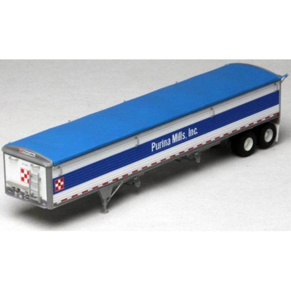 Lonestar Model 6034 - Wilson Pacesetter 43' Grain Trailer Kit - White Body / Blue Tarp, Purina Mills   - HO Scale Kit