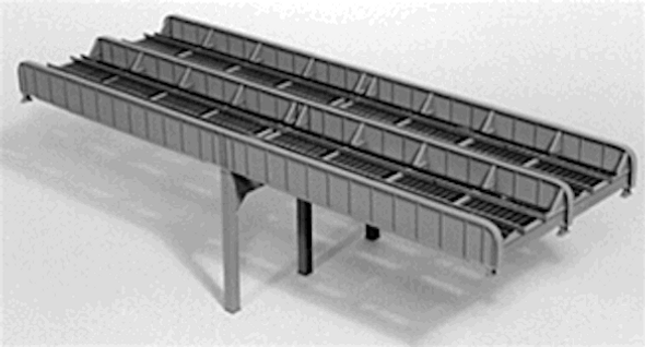 Micro Engineering 75523 - Thru Girder Bridge, 100ft Two Span, Double Track - HO Scale