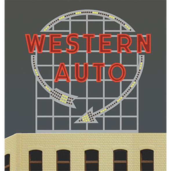 Miller Engineering 2481 - Western Auto Animated Neon Billboard   - Multi Scale