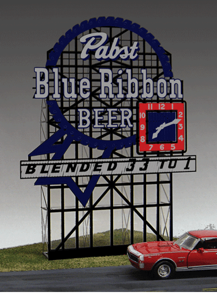 Miller Engineering #4081 - Animated Pabst Blue Ribbon - HO/O Scale
