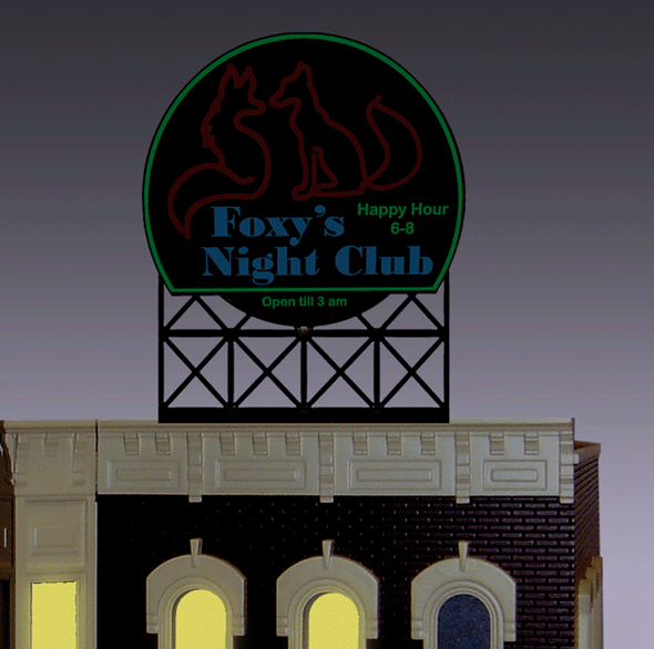 Miller Engineering #442252 - Animated Foxy's Night Club Billboard - HO/N Scale
