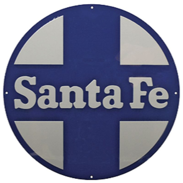 Microscale 10038-Die-Cut Metal Sign -- Santa Fe "Circle & Cross" (Blue & White)