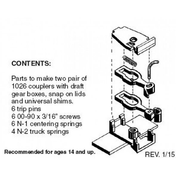 Micro-Trains 00102013 - Body Mount Adapter (1026) - 2 pair