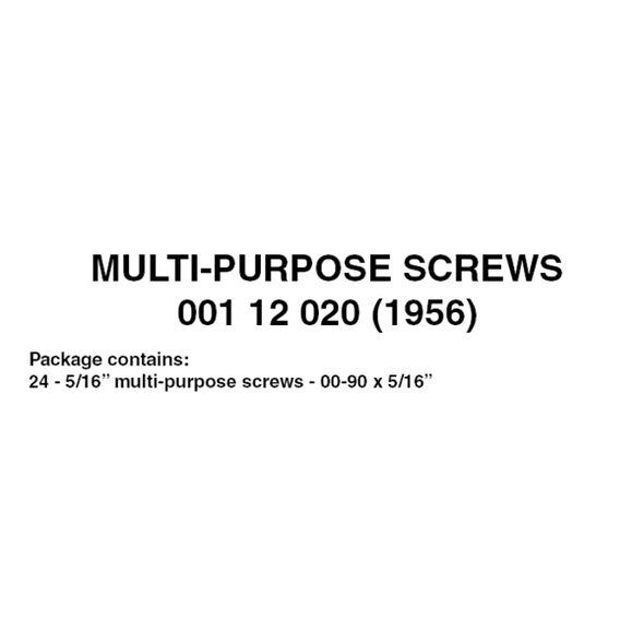 Micro-Trains 00112020 - Multi-Purpose Panhead Screws - 00-90 x 5/16â€ (24 ea) (1956)