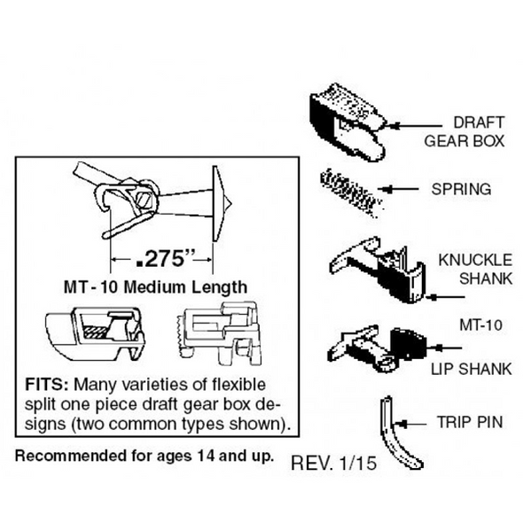 Micro-Trains 00130013 - Universal Medium T Coupler Conversion (1129) - 2 pair