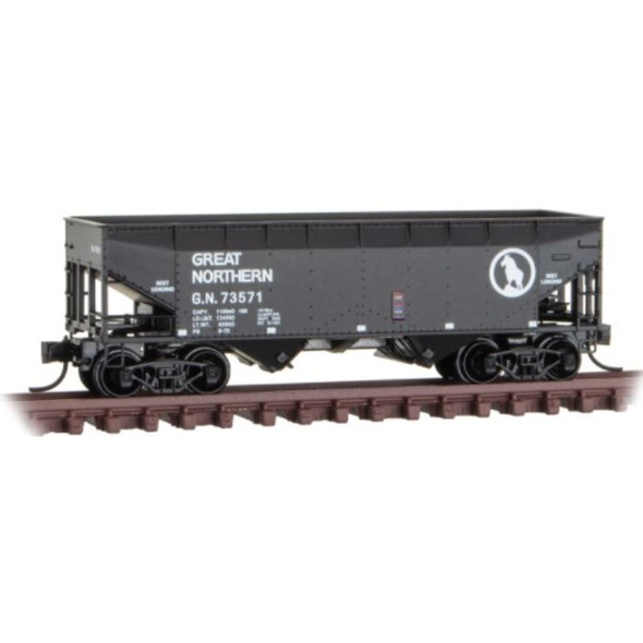 Micro-Trains Line 05500600 - 33' twin Bay Hopper, Offset Sides   Great Northern (GN) 73571 - N Scale