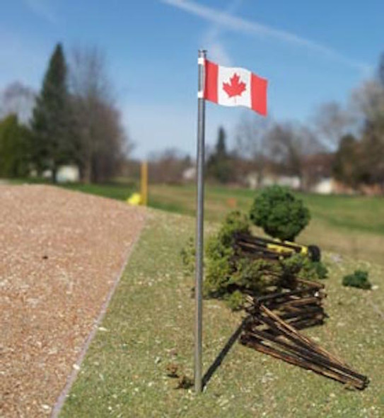 Osborn 1093 - Canadian Flag + Pole 3pk - HO Scale