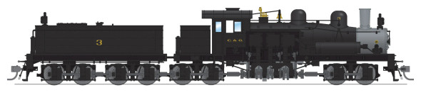 Broadway Limited 8253 - Class D 4-truck Shay (DC Silent) Chesapeake & Ohio (C&O) 3 - HO Scale