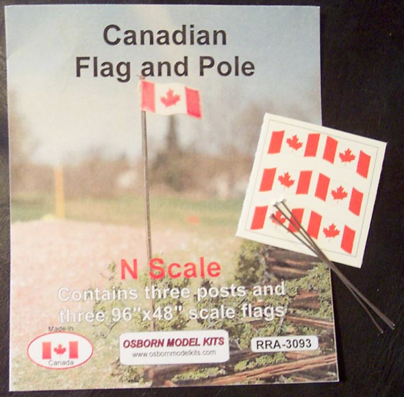 Osborn Models 3093 - Canadian Flag & Pole - N Scale