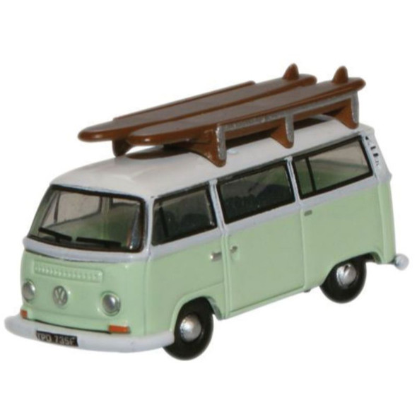 Oxford Diecast NVW007 - 1960s Volkswagen Passenger Van w/Surfboard Roof Rack    - N Scale