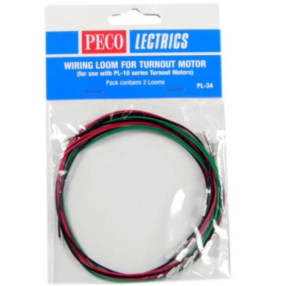 PECO PL-34 - Wiring Loom for Turnout Motor (for use with PL-10 series)    - Multi Scale