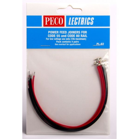 Peco - PL-82 Power Feed Joiners for Code 55  and Code 80 (4 pair) - N Scale