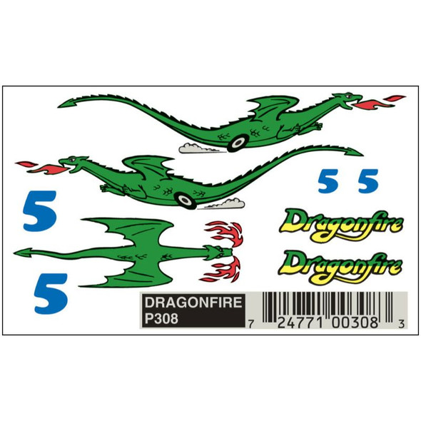 Pinecar 308 - Dragonfire Dry Transfer    -  Kit