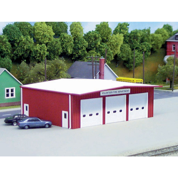 Pikestuff 541-0192 - Fire Station (Red) Kit - HO Scale