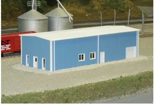 Pikestuff 8003 - Prefeb Warehouse Blue  - N Scale Kit