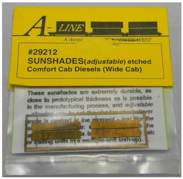 A-Line 29212 - Adjustable Sunshades for Comfort Cab Diesels - HO Scale