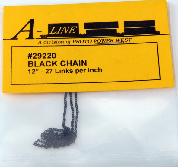 A-Line 29220 - Blackened Brass Chain 12", 27 Links per inch