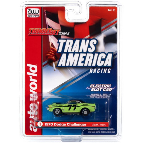 Auto World SC357-1 - ThunderJet R30 Trans Am Racer - 1970 Dodge Challenger    Sam Posey - HO Scale