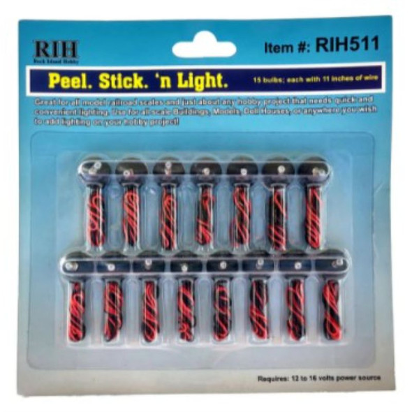 Rock Island Hobby  511 - Peel Stick N Light - 15 Peices    - Multi Scale