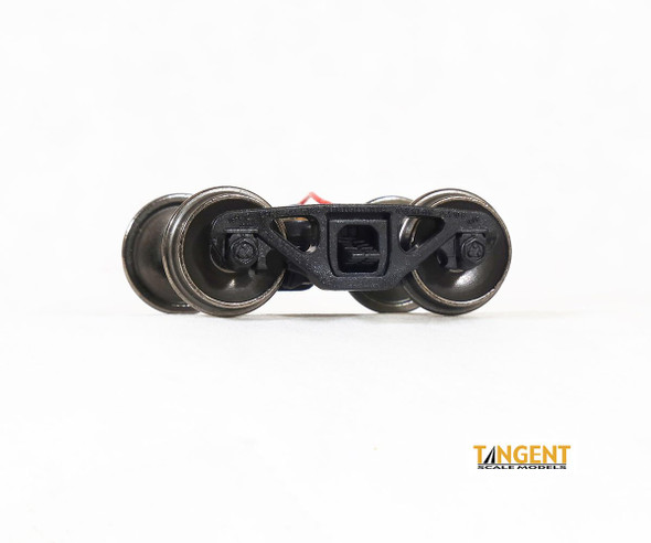 Tangent Scale Models 115 - 70-Ton Barber Caboose Roller Bearing Trucks with Blackened Semi-Scale Tread Wheelsets and Power Pickup (SKU 115)  - HO Scale