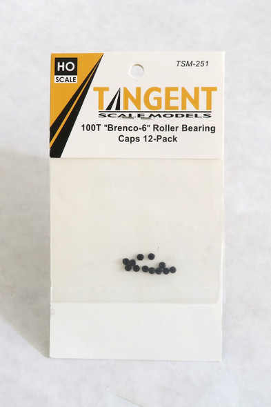 Tangent Scale Models 251 - 70/100-Ton "Brenco 6" Roller Bearing Caps 12-pack (SKU 251)  - HO Scale