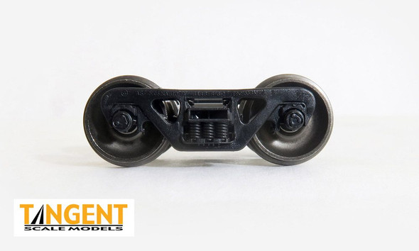 Tangent Scale Models 407 - 100-Ton Barber S-2 Trucks with Rotating Brenco-3 Bearings and Blackened Semi-Scale Tread All-Metal Precision Wheelsets (407)  - HO Scale