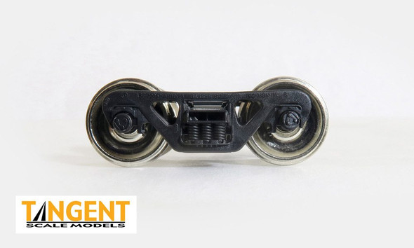 Tangent Scale Models 408 - 100-Ton Barber S-2 Trucks with Spinning Brenco-3 Bearings and Nickel Plated Semi-Scale Tread All-Metal Precision Wheelsets (408)  - HO Scale